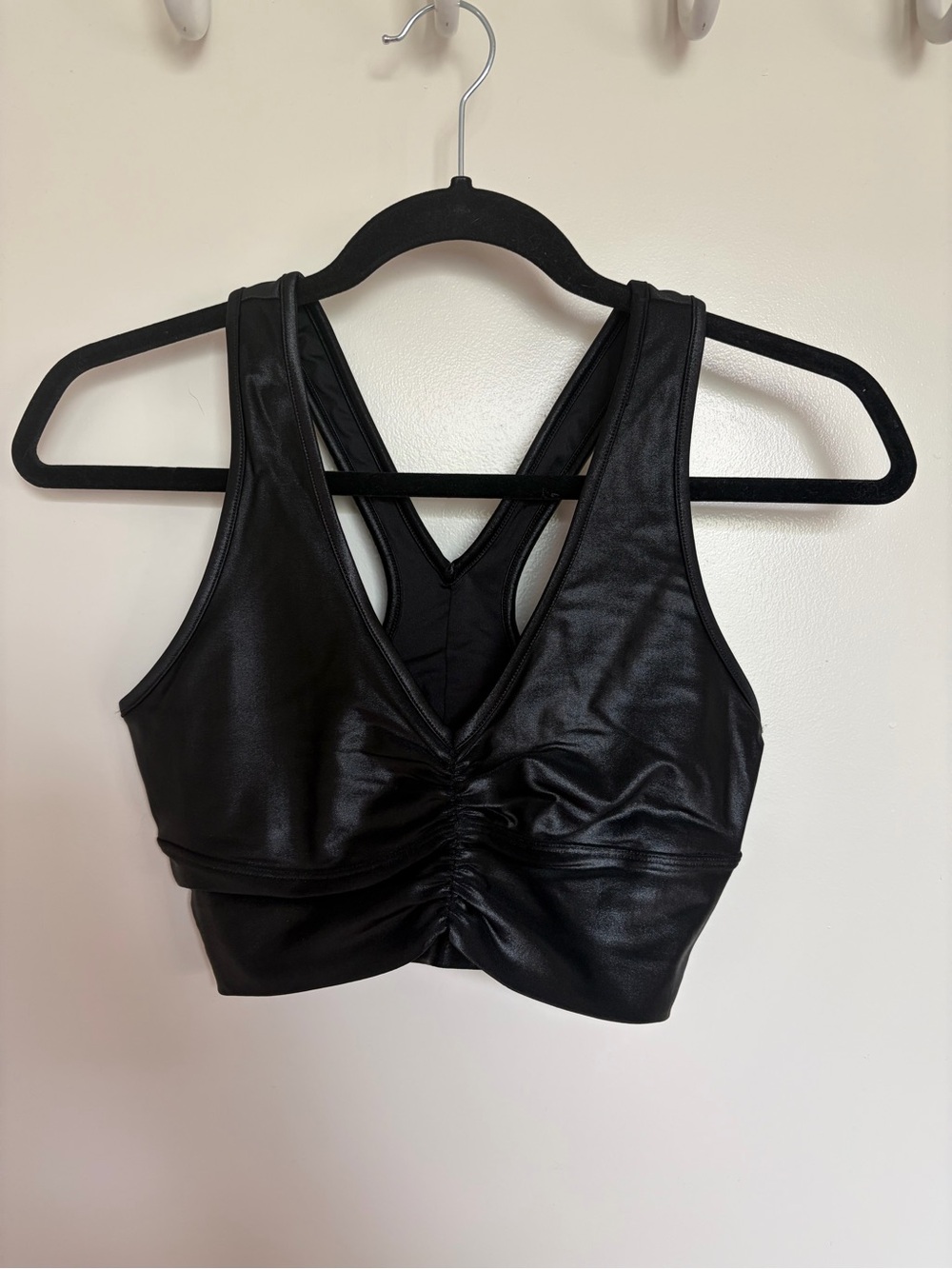 ALO Yoga Black Shine Wild Bra